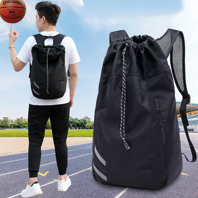 Drawstring Backpack Oxford Cloth Bucket Drawstring Waterproof Outdoor Sports Soccer Football Basketball Backpack Bags