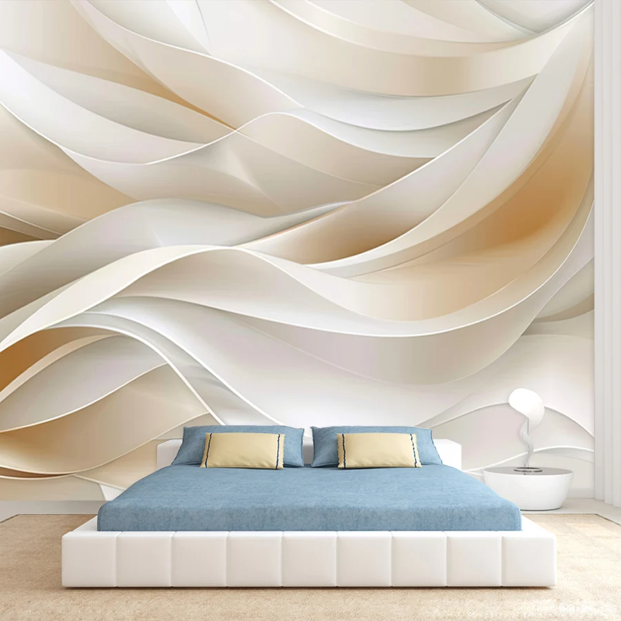 

20+ Custom Self Adhesive Wallpaper for Living Room Wall Papers Home Decor Art Panel Wave Structure Geometry TV Renovation Mural