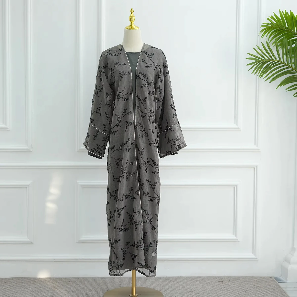 Abaya 2025, islamische Kleidung, Spitze, Blumenstickerei, luxuriöse Abaya, muslimisches Damenkleid, Dubai, Kimono, Strickjacke, Abaya und Innenkleid