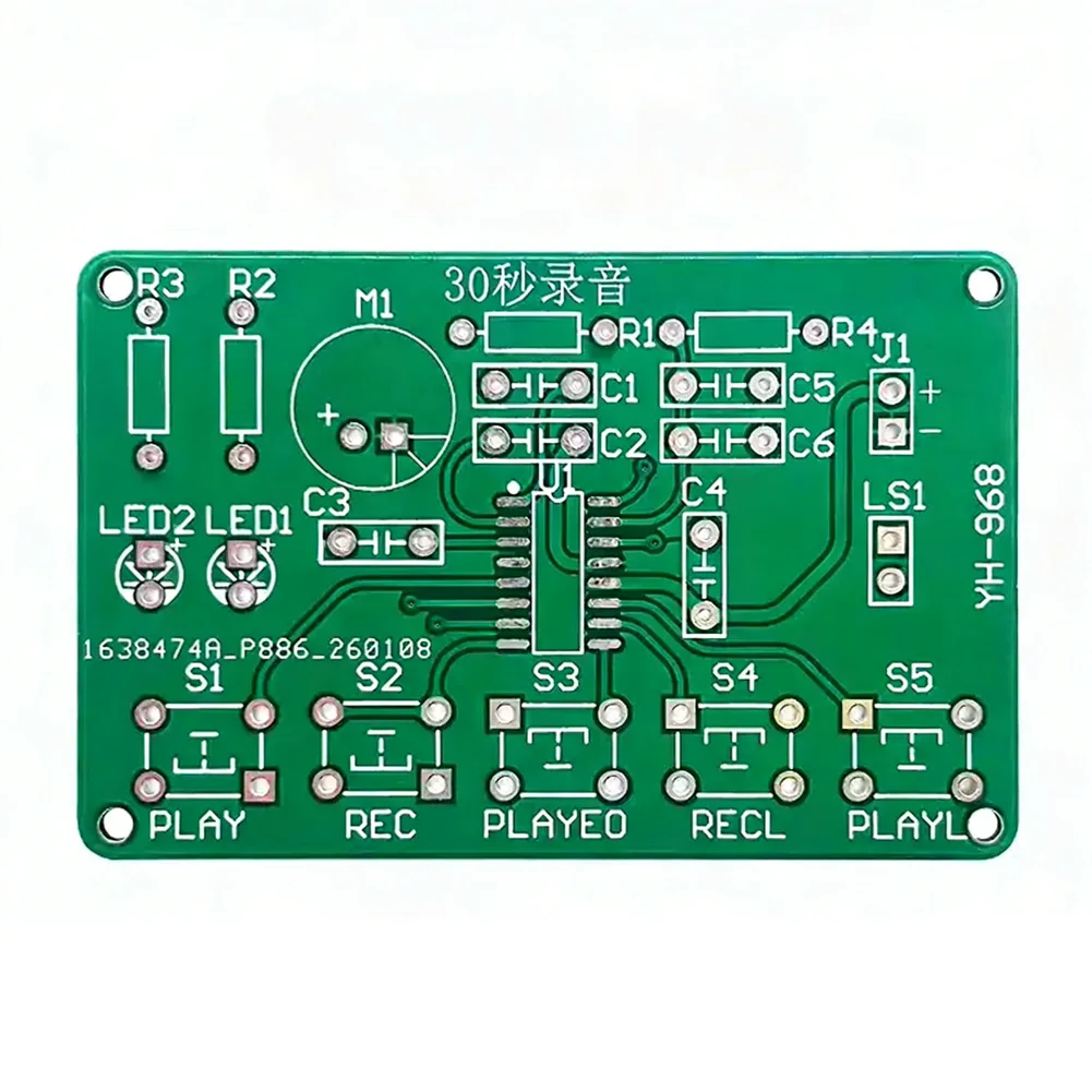 DIY Electronics Kit for Soldering Practice Featuring 30 Second Voice Recording Playback Functionality Education Use