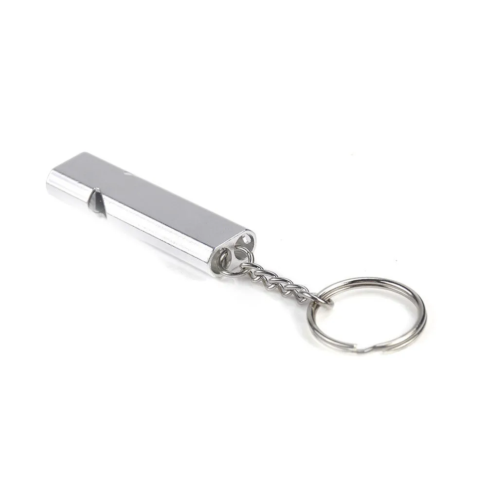 Double-frequency Alloy Aluminum Emergency Survival Whistle Outdoor Tool Keychain