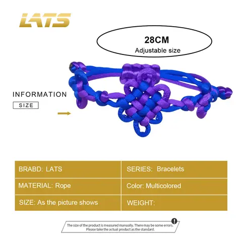 LATS Handgjort Flätat Kinesiskt Knut Justerbart Armband för Kvinnor Män Par Vänskapssmycken Anime Cosplay Tillbehör Gåva 10 best sales Kinesiskt knutarmband - №2