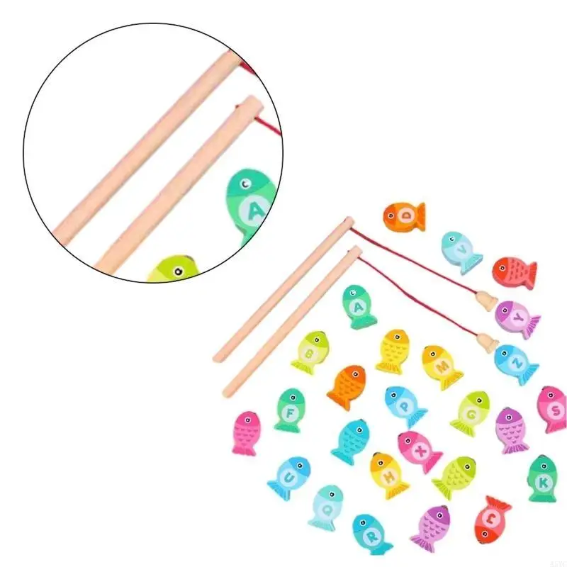 어린이를위한 A5YC 자기 낚시 장난감 나무 퍼즐 보드 게임 장난감 교육 장난감 부모-아이 손 기술 활동 장난감