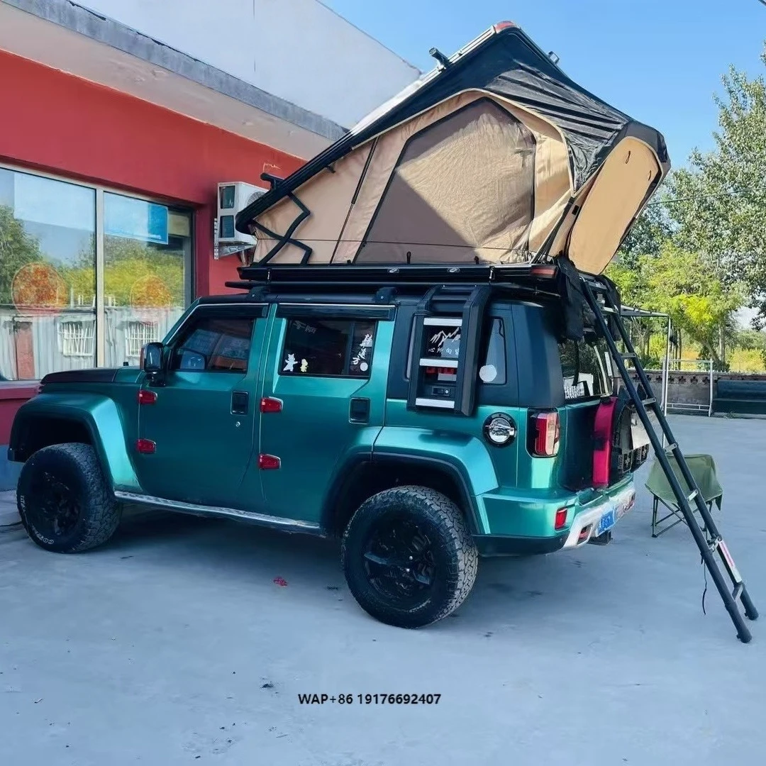 Tent Roof Vehicle Fully Aluminum Frame Extendable Ladder Hard Shell Double Layers Four-Season Use One Bedroom Sturdy 2 Person