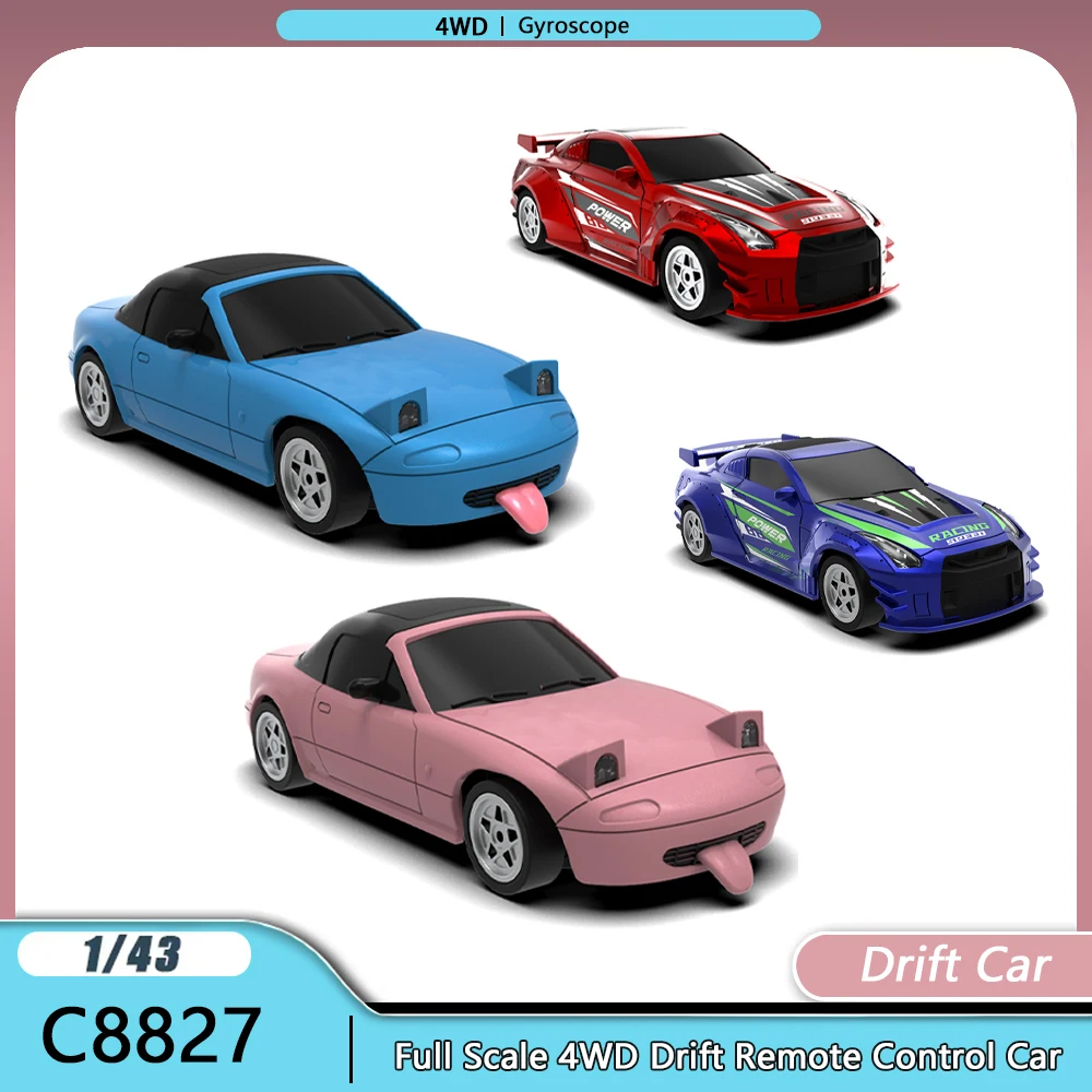 

C8827 RC Car With Gyroscope 1:43 Full Proportion 4WD Remote Control Car Drifting Cars Simulation Model Toys Children Gifts