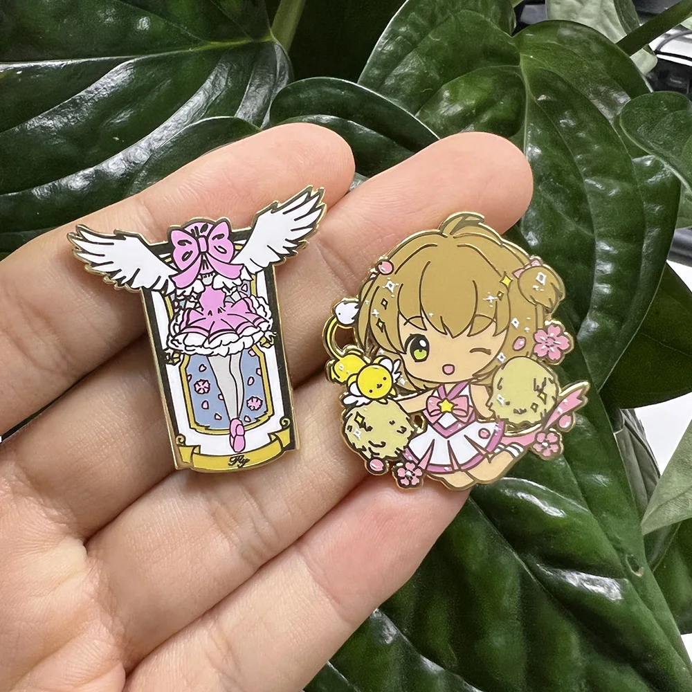 Cute Anime Sakura Girl Hard Enamel Pin Lapel Pins for Backpacks Women's Brooches on Clothes Badges Jewelry Decoration Gift