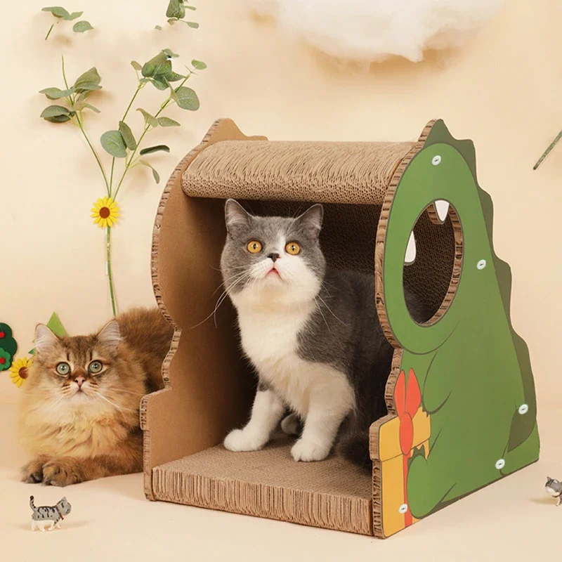 Little Dinosaur Cat Scratching Board Cat Climbing Frame Corrugated Paper Nest Cat Toy Claw Board