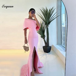 Pink Mermaid Evening Dresses One Shoulder Satin Formal Occasion Gowns for Women Floor Length Party Prom Dress Long Customized