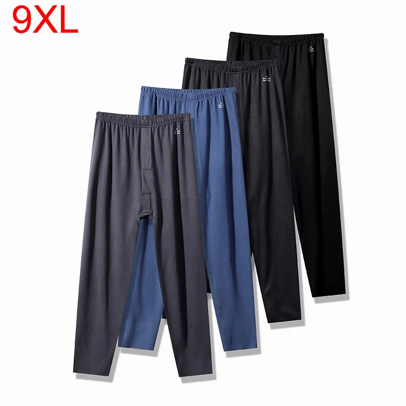 Autumn and Winter Antibacterial Black Gold Graphene Autumn Pants for Men's New Fat Plus Size Elastic Velvet Warm Pants 150kg 9xl