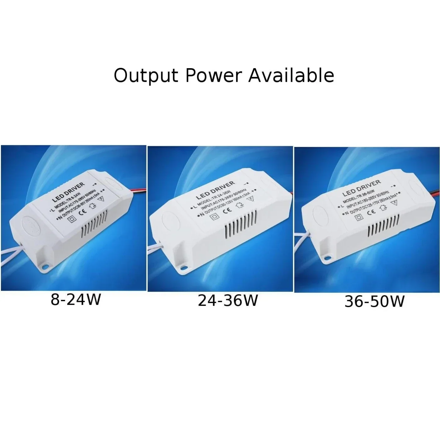 8-24W/24-36W/36-50W LED Electronic Transformer Constant Current Supply Driver LED Driver Electronic Transformer Replacement New