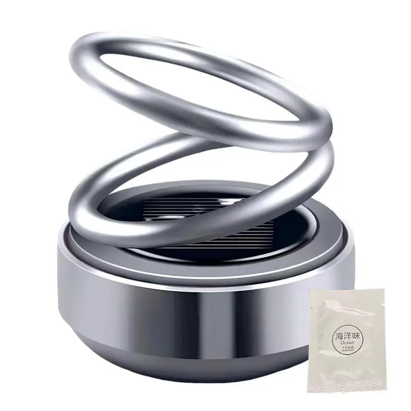 Solar Car Air Fresheners Double Ring Rotating Car Perfume Ornaments Aromatherapy Auto Diffuser Cars Interior Decoration Diffuser