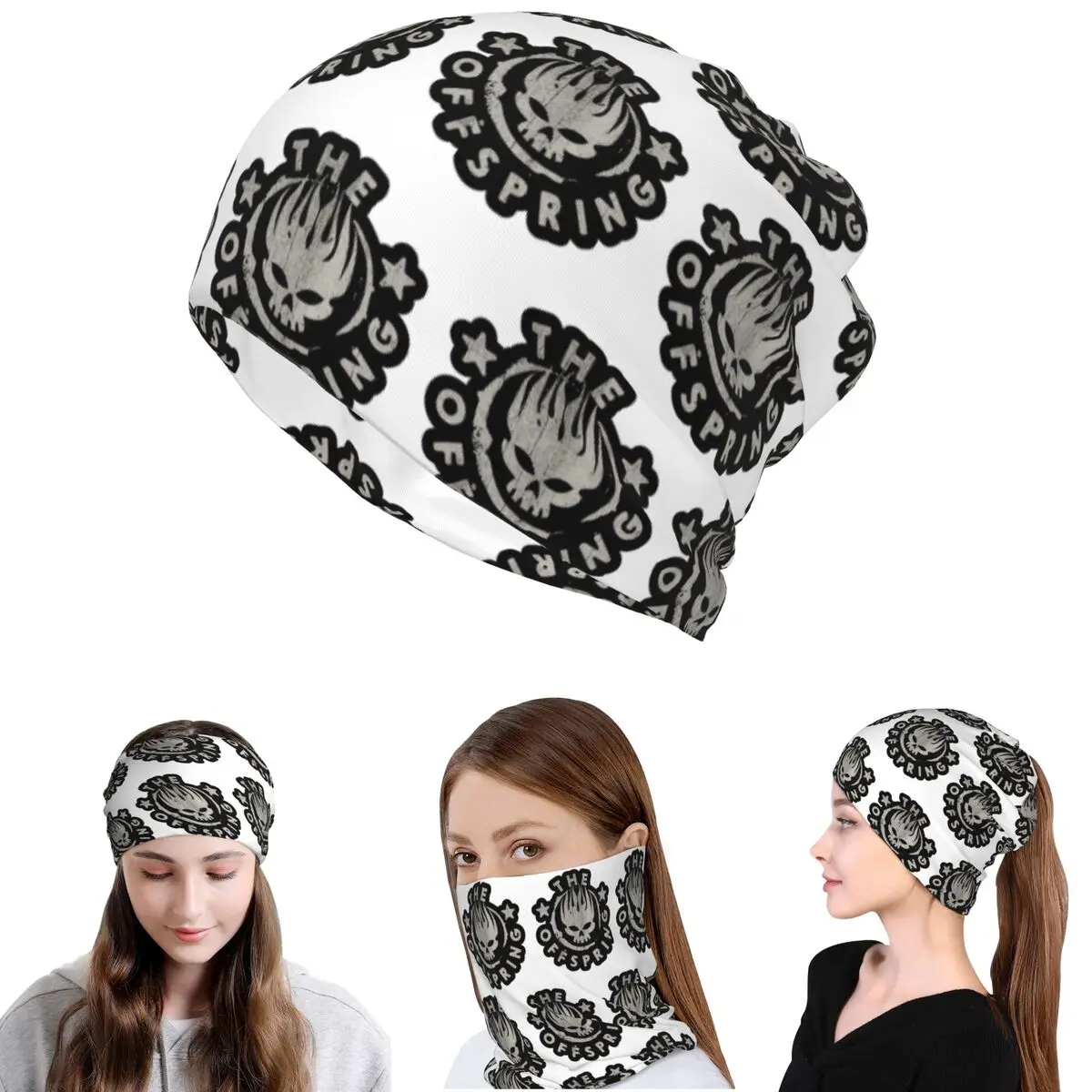Punk The Offspring Bandana Halstuch, Maske, Schal, warme Kopfbedeckung, Mütze für Männer, Frauen, Erwachsene, Winter