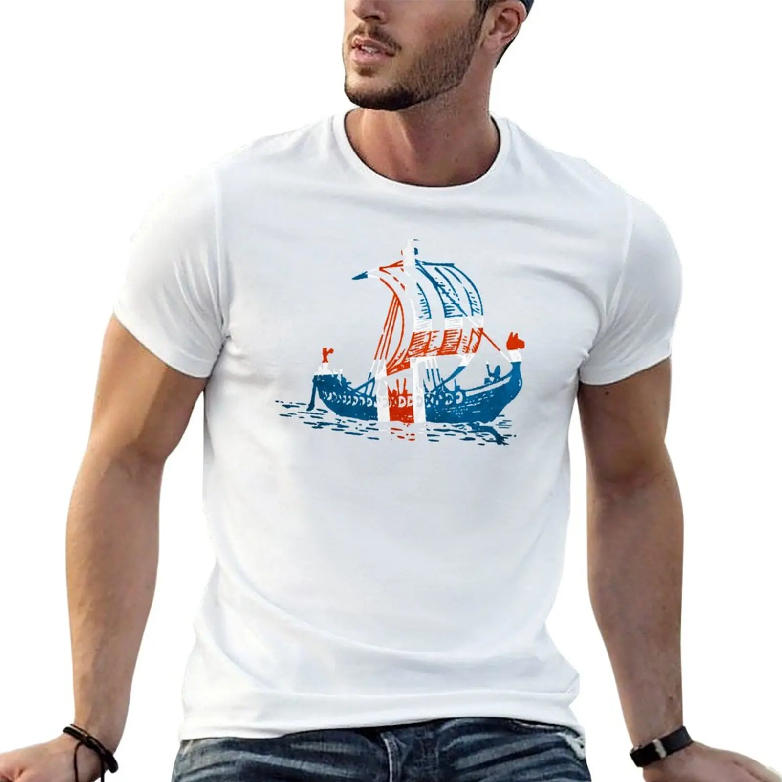 Iceland Viking ship - Icelandic flag T-Shirt Holiday Party Tee Shirt