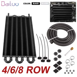 New 4 Row 6 Row 8 Row Oil Cooler Kit Radiator Car Transmission Plate & Fin Oil Cooler Auto-Manual Radiator Converter OSA012