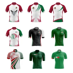 Hot Retro Mexico Men's Short Sleeve Cycling Jersey Set Mountain Bike Road Riding Bicycle Clothes