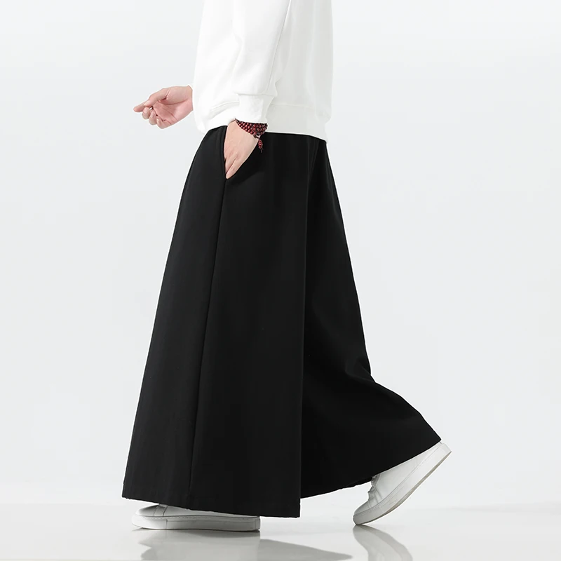 

Зимние мужские флисовые широкие брюки, мужские однотонные джоггеры в стиле Харадзюку, хлопковые повседневные брюки, мужские уличные винтажные брюки-фонарики