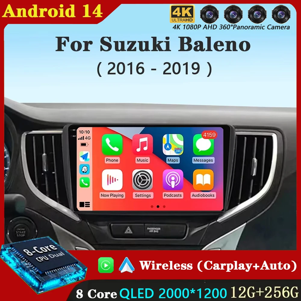 

Автомобильный Android 14 для Suzuki Baleno 2016-2019, радионавигация, GPS, головное устройство, стерео 5G, WIFI, мультимедиа, беспроводной Carplay, авто видео