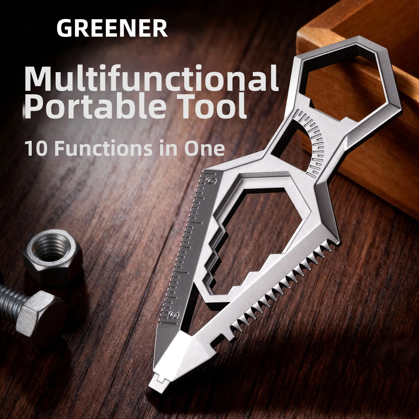 GREENER EDC Keychain Multi Tool Portable Utility Tool Box Opener Screwdriver Outdoor Pocket Tool for Daily Carry Use