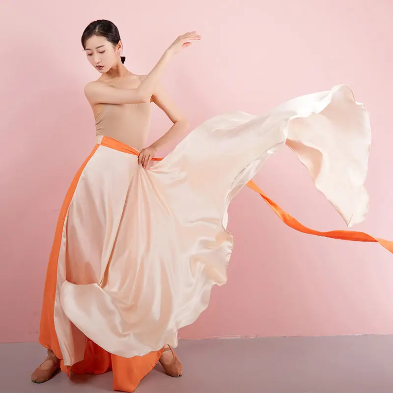 

720 Degrees Bellydance Skirt Double-sided Chiffon Dance Long Skirt High-waisted Splicing Skirt Belly Dance Outfit