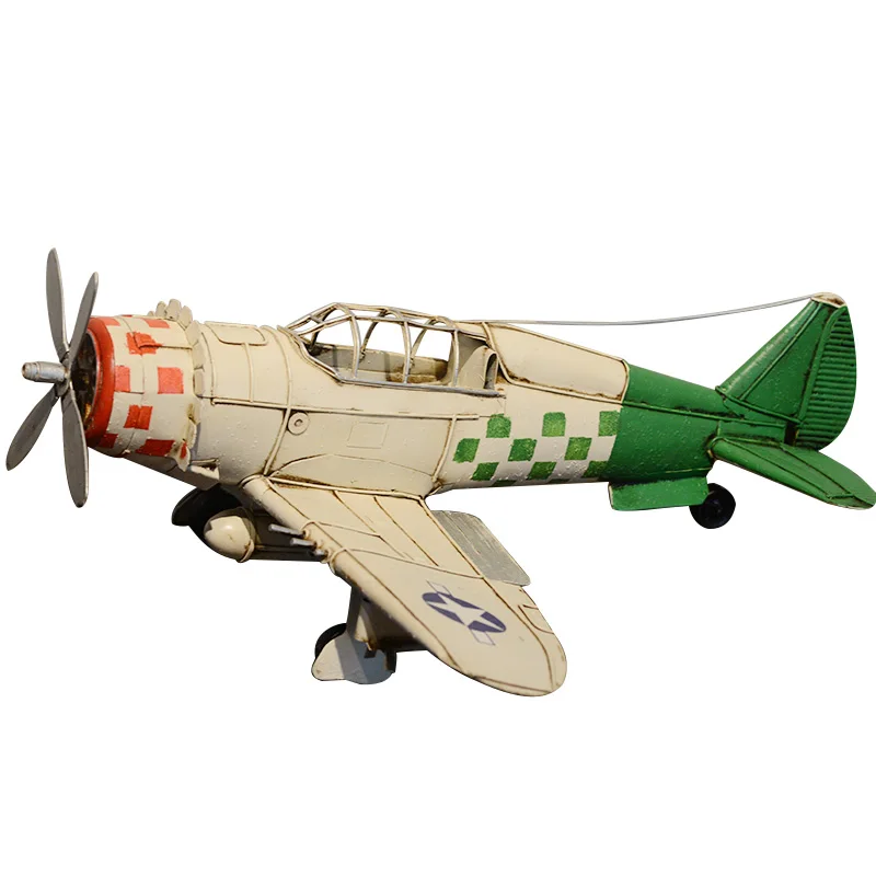 Retro wrought iron aircraft model ornament American World War II p-47 thunder and lightning combat aircraft model ornament wall