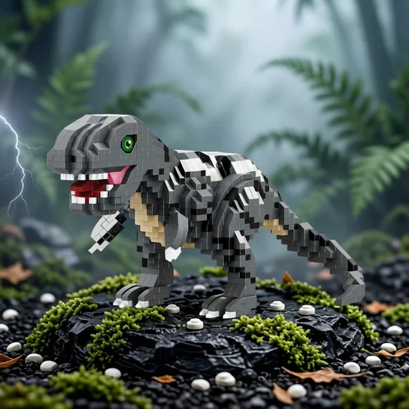 

Micro Particle Tyrannosaurus Rex Building Block Toys Realistic Dinosaur Series Model Set - Stegosaurus, Carnotaurus, Triceratops, Pliosaurus Educational Building Blocks Suitable for Children and Adults, Collectible Gifts
