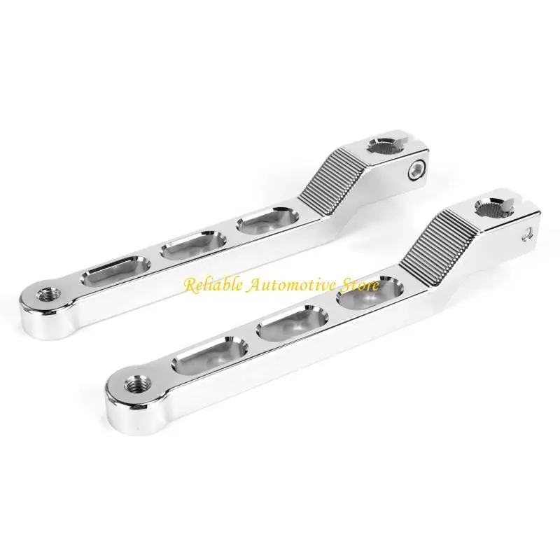 M68B Motorcycle Linkage Lever Pair, Machined Metal Arms, Threaded End Layout and Clearance Bend for Garage Repair Tasks