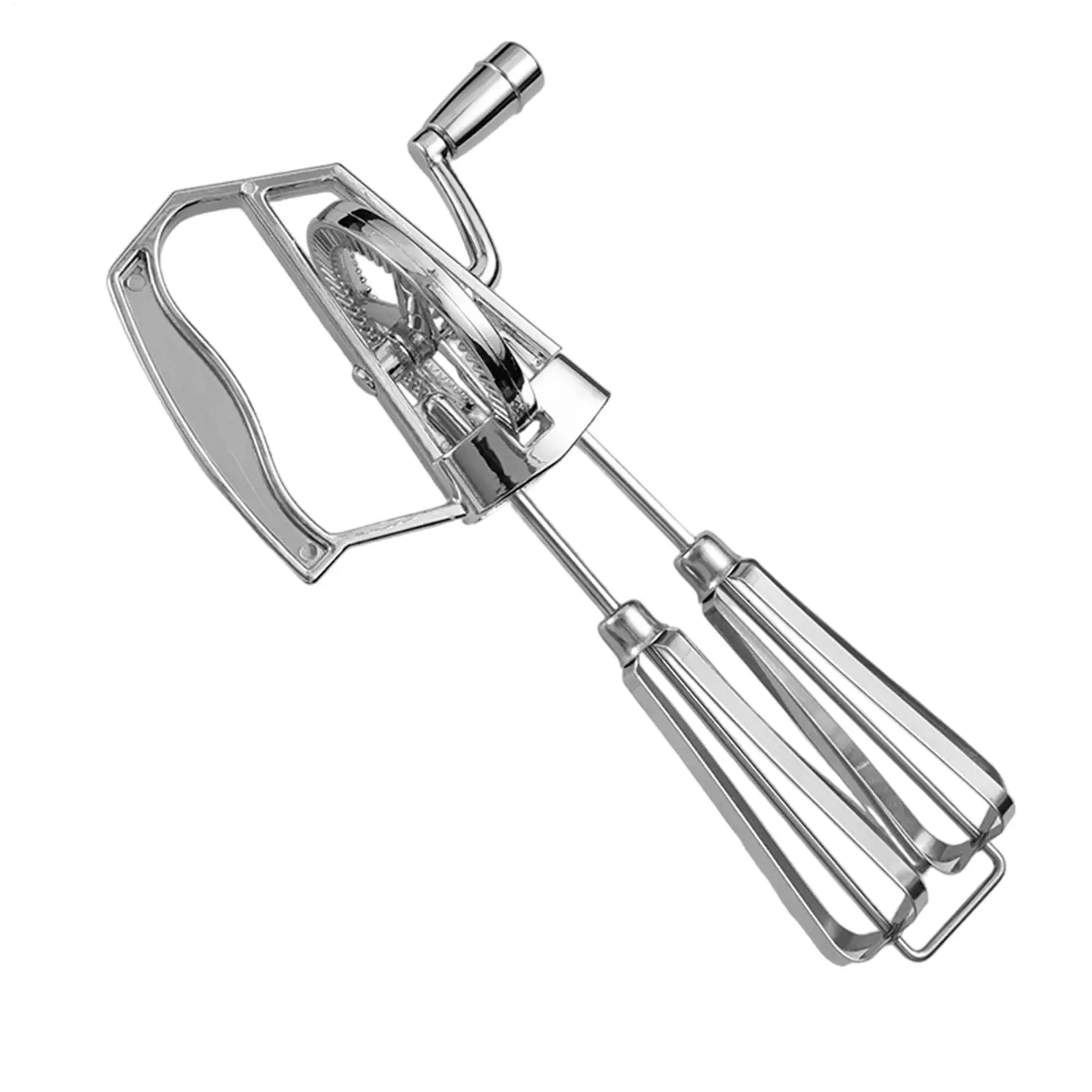 Manual Egg Beater Stainless Steel Egg Whisk with Hand Crank Multifunctional Dishwasher Safe Egg Beater Portable Egg Mixer