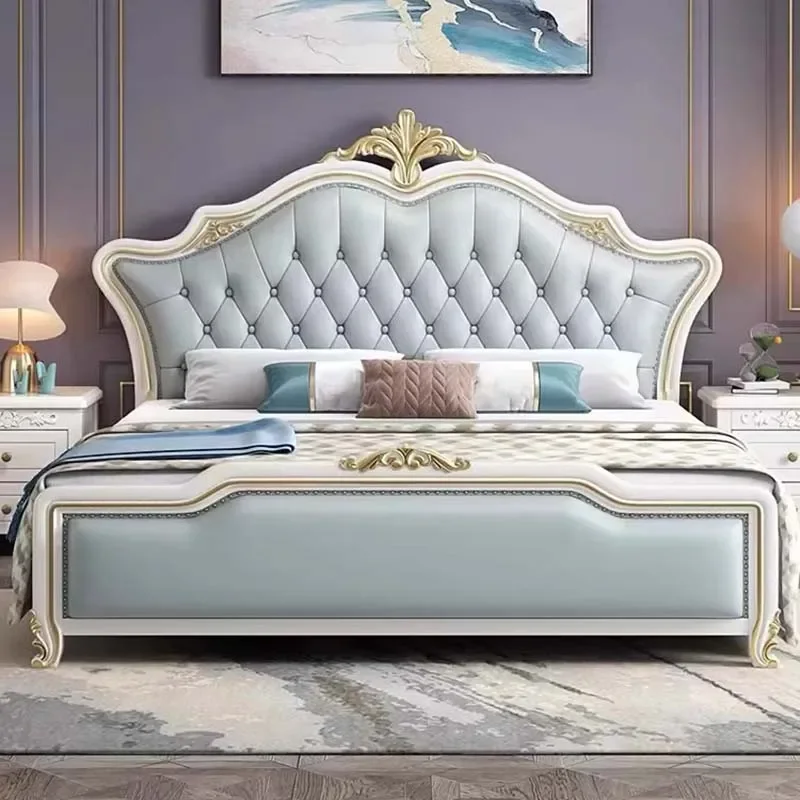 

European Marriage Bed Queen Size Aesthetic Lounge Double Bed Storage Space Cama Matrimonio Multifuncional Bedroom Furniture