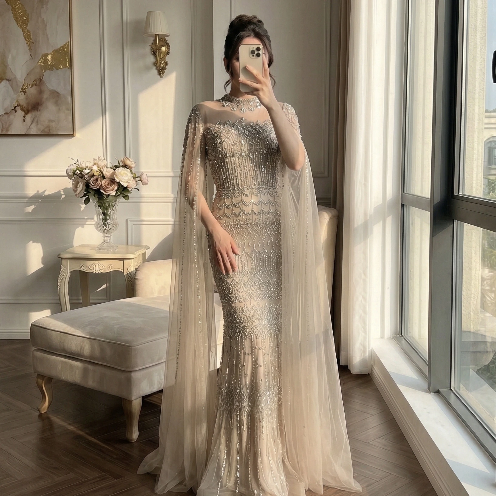 fringe prom dress Long Sequin-Print with Straps Navy / Medium With this Portia and Scarlett PS23969 tailored gown Fringe Prom Dress Gold Beaded