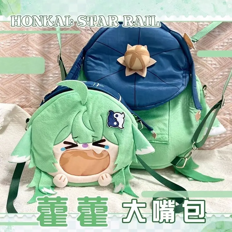 Honkai: Star Rail Huohuo Schulter Cosplay Anime Plüsch Itabag Reißverschluss Messenger Bags Niedliche Cartoon Abzeichen Organizer Tasche