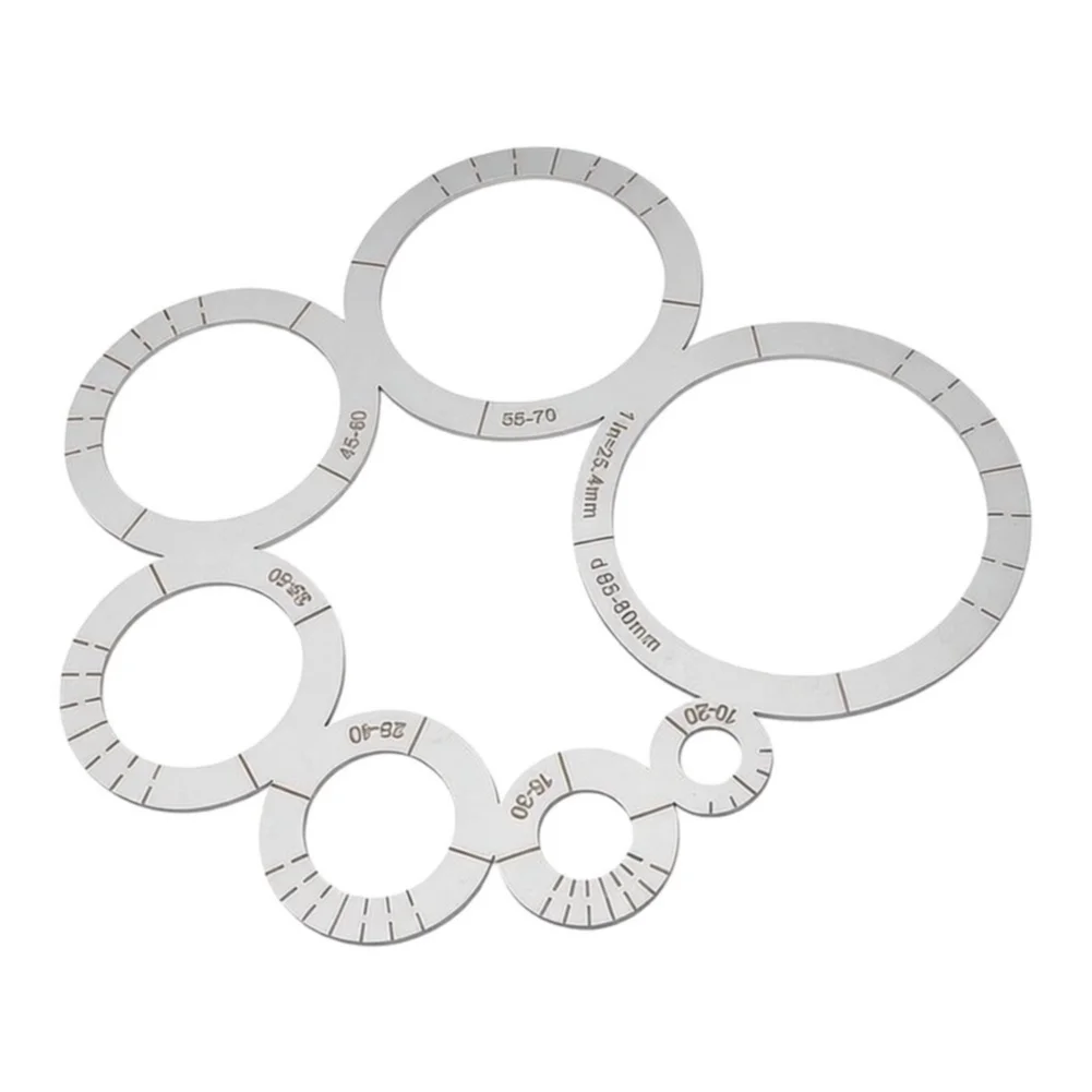 1pc Stainless Steel Leather Cutting Angle Ruler 7 Radius Template For Handmade Craft Wood Glass Plastic DIY Tool DY008A