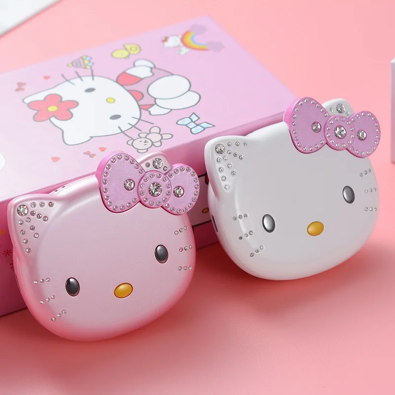 Kawaii Hello Kitty Clamshell Mobile Phone MINISO Anime Lovely Student Cartoon Mini Mobile Phone Supports Inserting Dual Cards