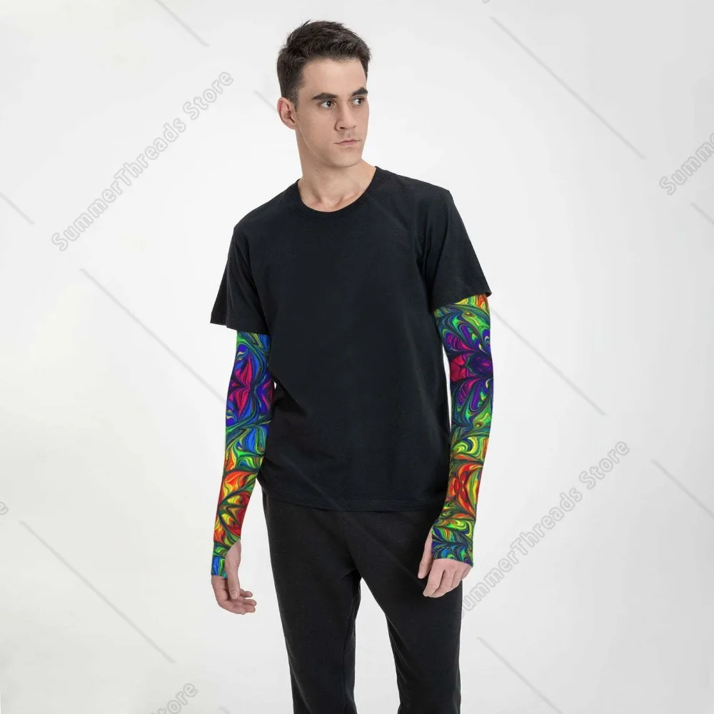 Rękawy naramienne Pride Rainbow UV Sun Protection - Chłodzące rękawy naramienne kompresyjne - Rękawy naramienne sportowe i UV dla mężczyzn i kobiet