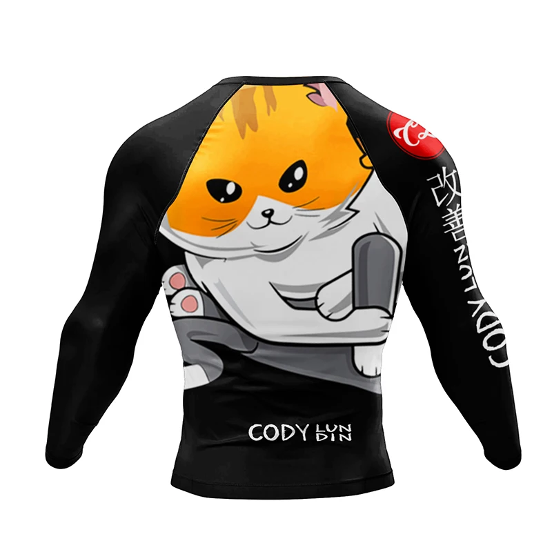 Nowa koszulka Jiu Jitsu Rashguard + spodnie męskie boks MMA brazylijski Grappling Bjj wysypka odzież sportowa spodenki Muay Thai Boxeo