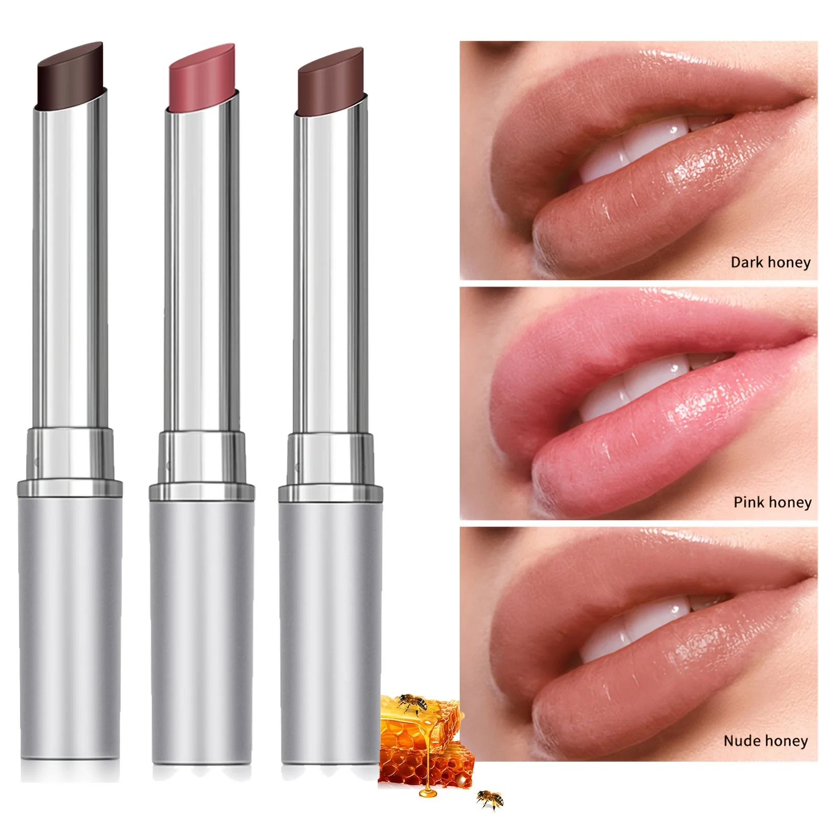 3Pcs 3Pcs Honey Tinted Lip Balm Set Moisturizing Nourishing Sheer Lightweight Lip Stain Long Lasting Lipstick Black Pink Shades All Skin Tone Lip Makeup Cosmetic Kit For Women Girls - Aliexpress Deal