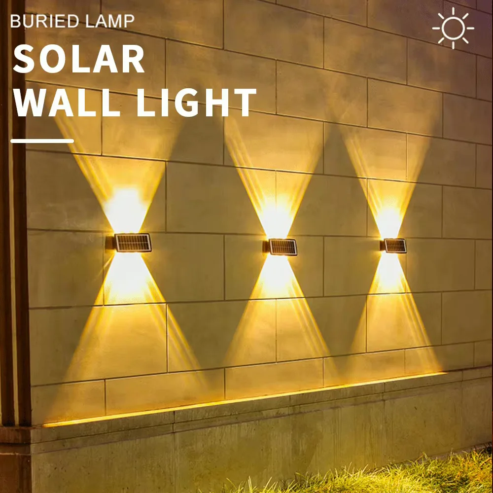 

Solar Wall LED Light Outdoor Garden Decoration Wall Lamp High Brightness Up And Down Luminous Lighting Outdoor Solar LED Lamp