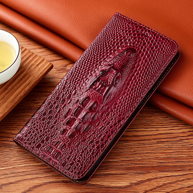 For iPhone 6 6S 7 8 Plus X XR XS 11 12 13 Pro Max Mini Ultra Real Genuine Leather Cover Case Mobile Phone Bags Crocodile Grain