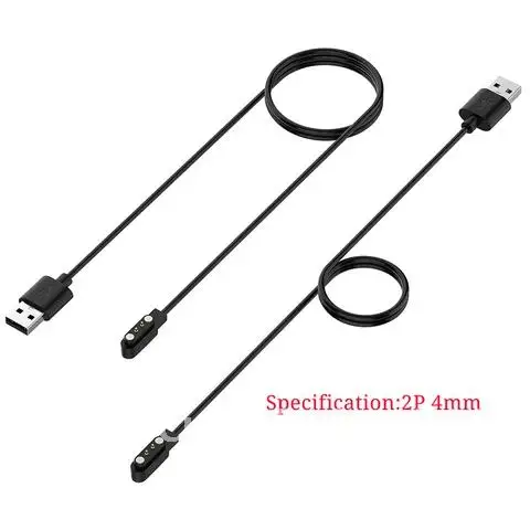 Charging Cable For IWO W26 Smart Watch 2PIN 4mm Magnetic Charging Cable For Smart Watch Accessories USB Watch Cable