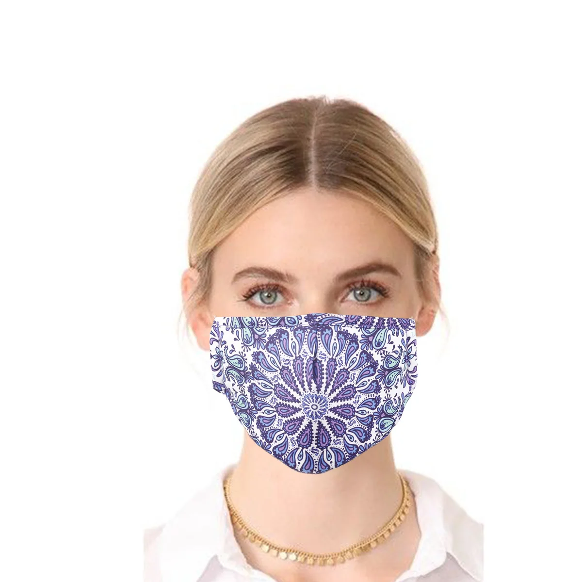 大人用の洗える再利用可能な保護マスク,絞り染めのプリントが施された綿のマウスピース,3層の防塵,卸売り