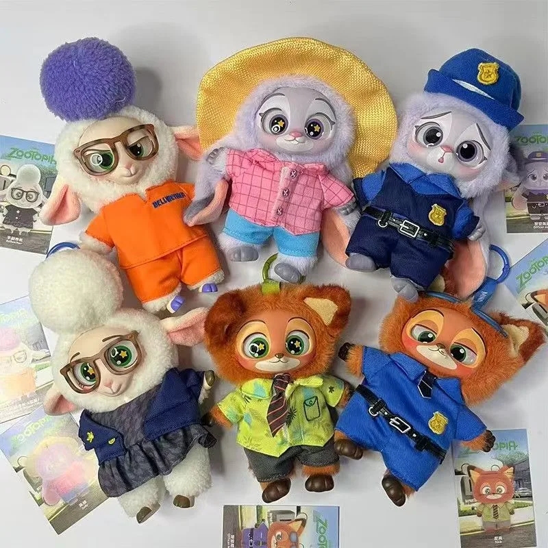 Nieuwe collectie Zootopia Nick Judy PVC Blind Box Pluche sleutelhanger Cartoon Anime knuffel