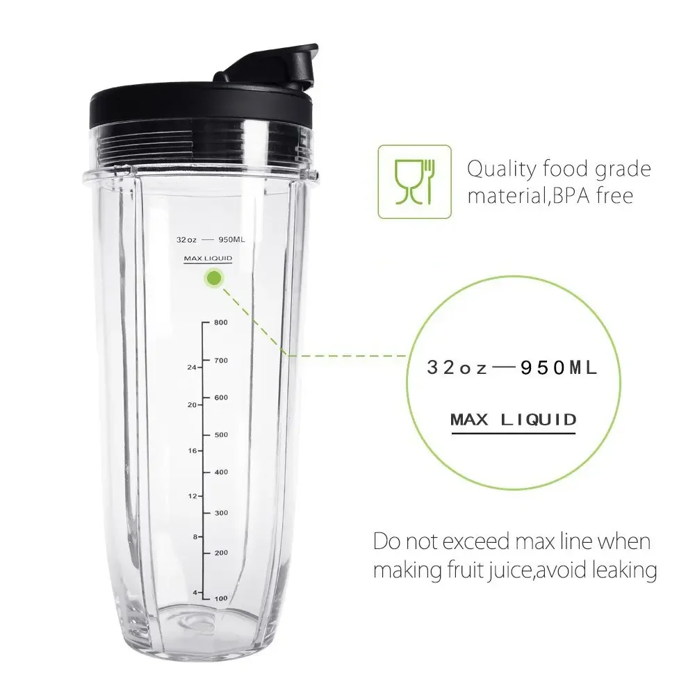 Чашка блендера на 32 унции с 2 крышками для блендера Ninja Auto IQ BL450 BL480 BL642 BL680 BN801 SS101 SS151 Чашка блендера на 32 унции с 2 крышками для блендера Ninja Auto IQ BL450 BL480 BL642 BL680 BN801 SS101 SS151