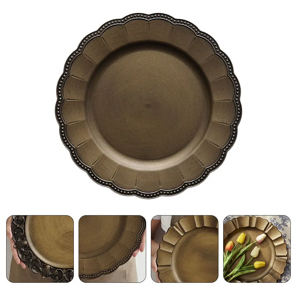 1Pcs Vintage Retro European Style Fruit Plate Light Brown Multipurpose Desktop Decoration Jewelry Storage Tray Creative Photo