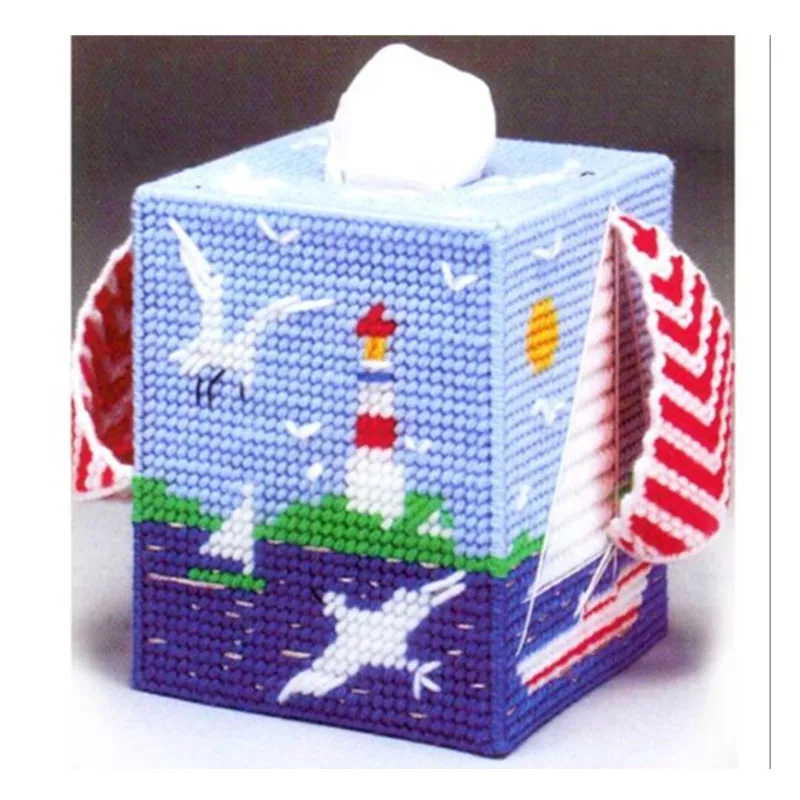 12x12x14cm Everything is going smoothly storage tissue box embroidery kit DIY handmade craft set Crocheting knitting needlework