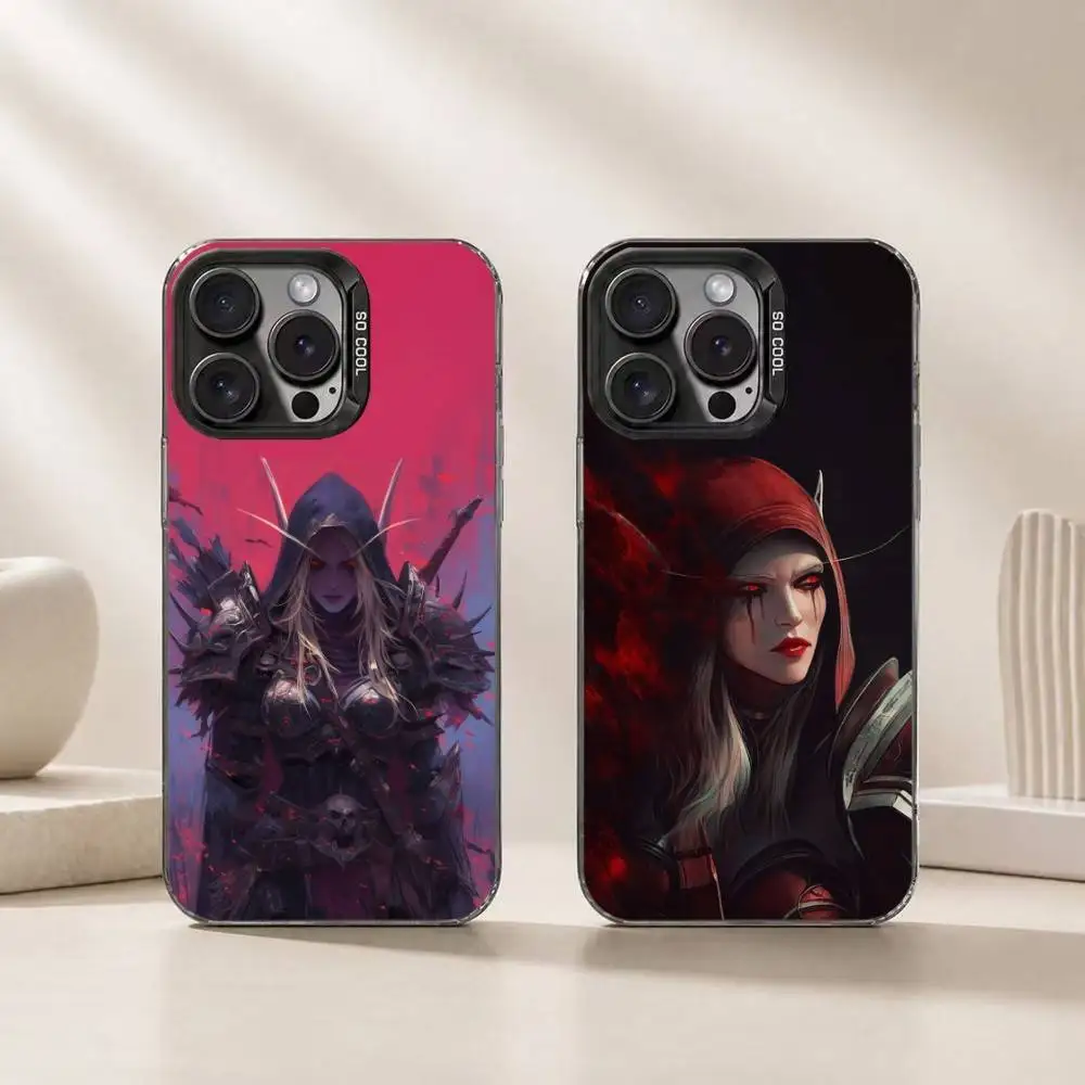 S-Sylvanas W-Windrunner Phone Case For iPhone 17,16,15,14,13,12,11 Plus,Pro Max,XS,Colored Silver Plated Inside Cover