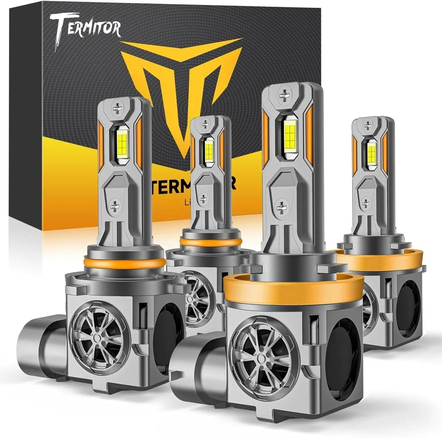 

H11/H8/H9 & 9005/HB3 LED Bulbs, 120,000LM Bright, Mini Size 6500K White IP68 Waterproof Car Fog Lights, Pack of 4