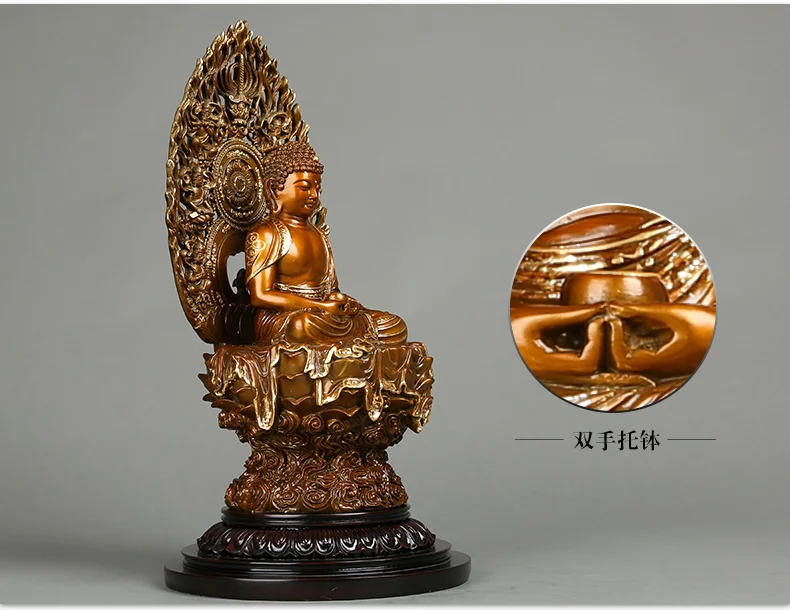 High grade Buddha figure HOME hall TOP  Buddhism gold-plated bronze statue 34