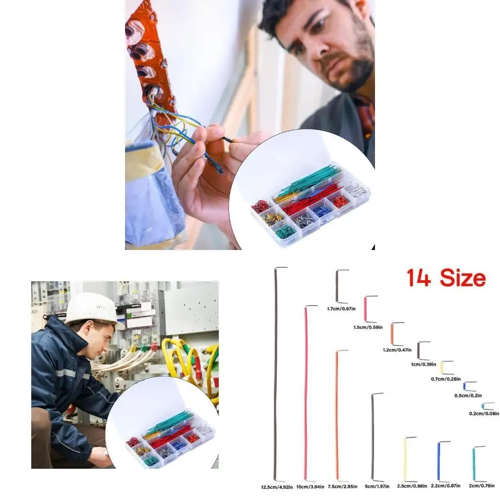 

R9UF 140pcs Breadboard Jumper Wire Set Electrical Connector Wire Offer Lengths From 2mm To 125mm for Hobbyist & Professional