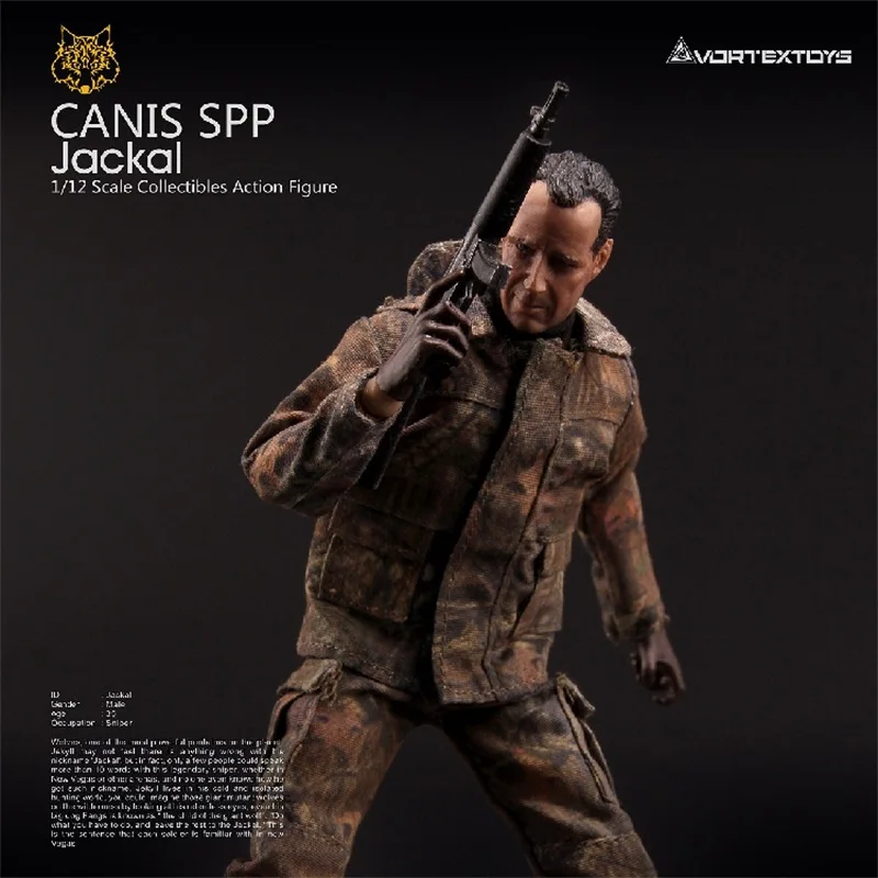 VORTEXTOYS V00011 1/12 Male Soldier Sniper JACKAL Combat Boots Camouflage Clothing Model Full Set 6'' Action Figure In Stock