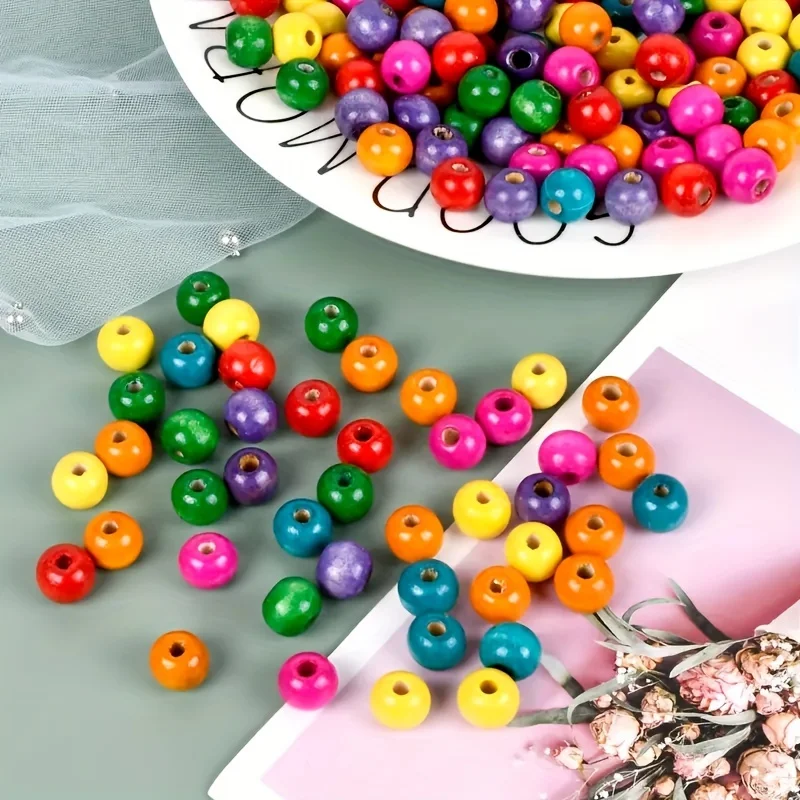 Rich Color Round Wooden Spacer Beads 5-25mm Ecofriendly Ball Loose Beads For DIY Jewelry Handwork Making Necklaces Accessories