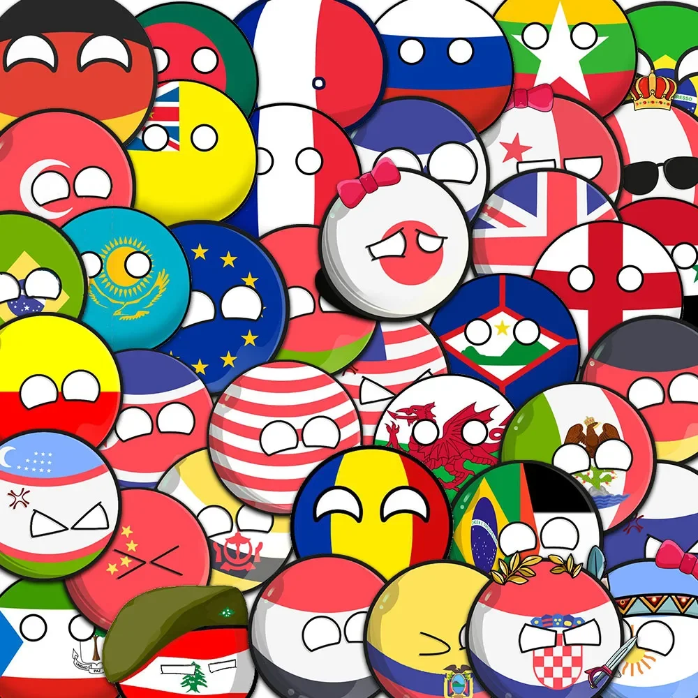 

10/50/100 шт. милые наклейки Countryball с героями Германии/США, водонепроницаемые наклейки для багажа, гитары, ноутбука, футбольные наклейки